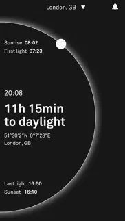 sunrise sunset tracker iPhone Captures Décran 3