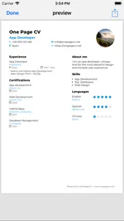 one page cv - pdf resume iphone images 1