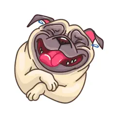 pug cute emoji funny sticker logo, reviews