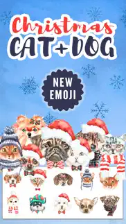 xmas pals - cat and dog emojis iphone resimleri 1