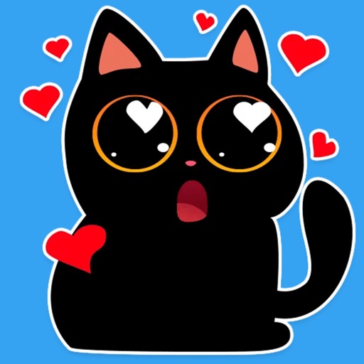 Funny Black cat stickers emoji app reviews download