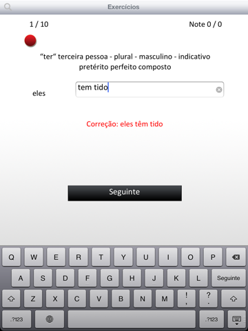 la conjugaison portugaise lobs iPad Captures Décran 4