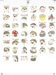 shy and cute hedgehogs sticker ipad images 1