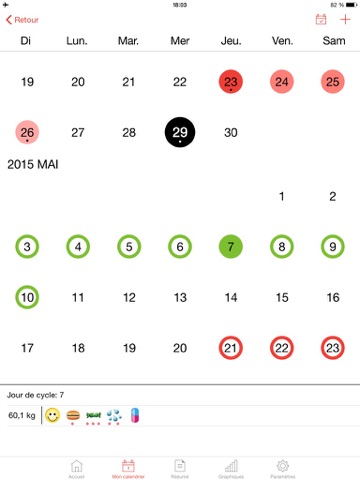 womanlog s calendrier iPad Captures Décran 3
