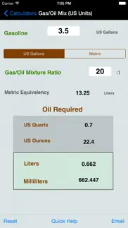 gas oil mixture ratio iPhone Captures Décran 1