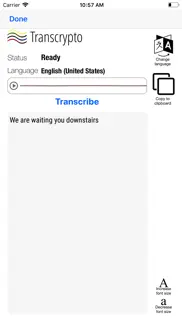transcrypto audio transcriber iPhone Captures Décran 2