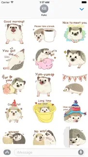 shy and cute hedgehogs sticker iphone images 1