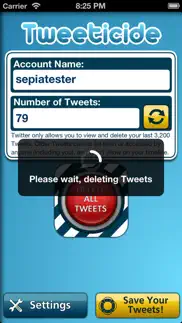 tweeticide - delete all tweets iphone capturas de pantalla 3