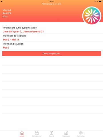 womanlog s calendrier iPad Captures Décran 1