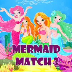 mermaid match 3 puzzle-mermaid drag drop line game logo, reviews