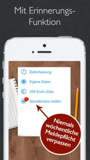 450 euro job - zeiterfassung mit stundenzettel iphone bildschirmfoto 2