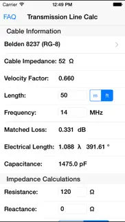 transmission line calc iPhone Captures Décran 1
