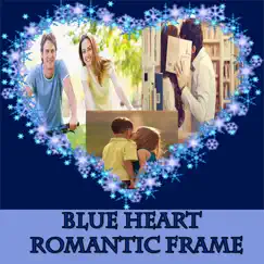 blue heart romantic photo frame logo, reviews