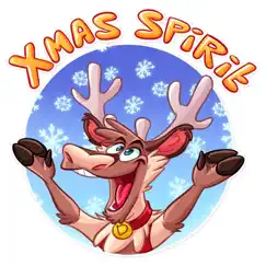 christmas reindeer fun sticker logo, reviews