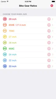 bike gear ratios - calc speed,cadence,development iphone bildschirmfoto 1