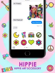 hippie art retro accessory stickers for imessage ipad images 2