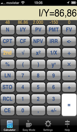 calculadora financiera iphone capturas de pantalla 1