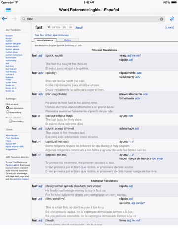 diccionario wordreference.com ipad capturas de pantalla 1