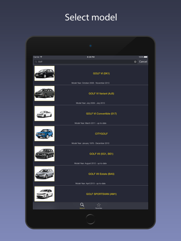 auto parts pour vw iPad Captures Décran 1