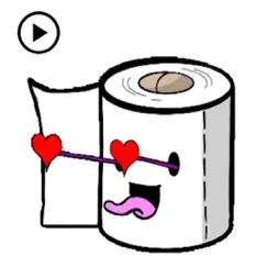 animated toilet paper sticker logo, reviews