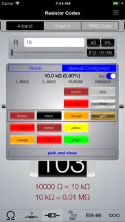 resistor toolkit, color codes iPhone Captures Décran 4