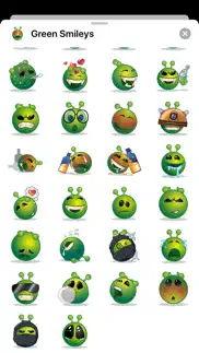 green smiley emoji stickers iphone resimleri 3