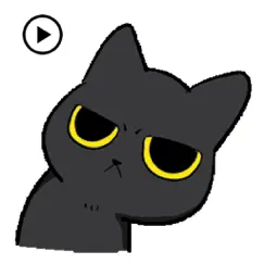 animated grumpy black cat logo, reviews