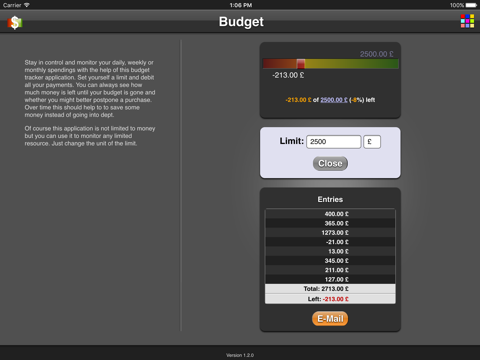 budget app iPad Captures Décran 2