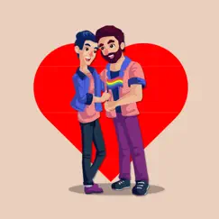 pride gay couple stickers logo, reviews