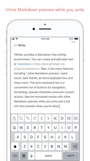 1writer - markdown text editor iPhone Captures Décran 1