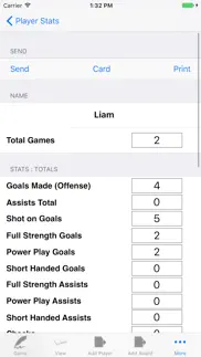 hockey player tracker logbook iPhone Captures Décran 3