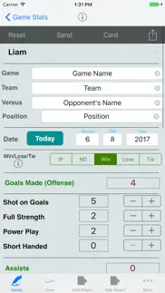 hockey player tracker logbook iPhone Captures Décran 1