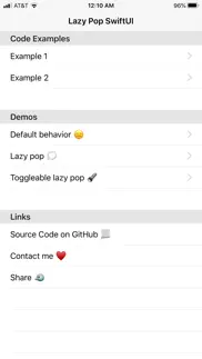 lazy pop swiftui demo iphone resimleri 2