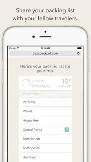 packpoint premium packing list iPhone Captures Décran 4