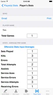 volleyball player game stats iPhone Captures Décran 3