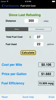 fuel calculator: mpg, l100k iphone images 1