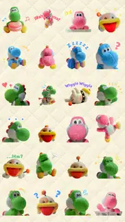 yarn yoshi & poochy stickers iphone images 1