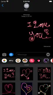 love heart neon stickers iphone resimleri 1