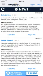 rotowire fantasy news center iphone images 3