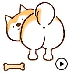 animated shiba inu dog sticker logo, reviews