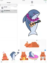 happy shark and bear emoji ipad images 1