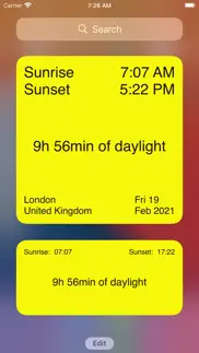 sunrise sunset tracker iPhone Captures Décran 4