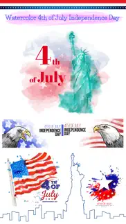 4th of july - watercolor pack iphone images 1