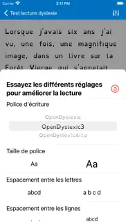 test lecture dyslexie francais iPhone Captures Décran 2