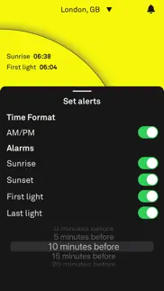 sunrise sunset tracker iPhone Captures Décran 2