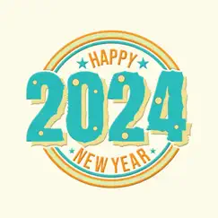 new year 2024 eve stickers logo, reviews