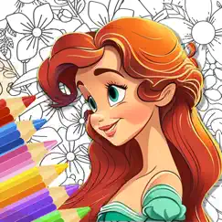 paint princesses game for girls to color beautiful ballgowns with the finger logo, reviews