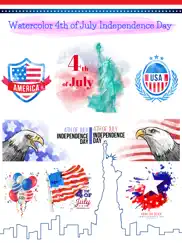 4th of july - watercolor pack ipad images 1