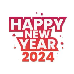 new year 2024 wishes stickers logo, reviews