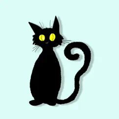 black cat in the city stickers logo, reviews